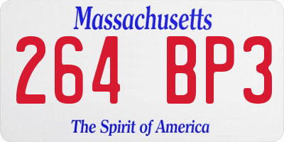 MA license plate 264BP3