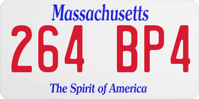 MA license plate 264BP4