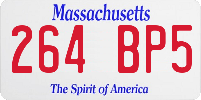 MA license plate 264BP5