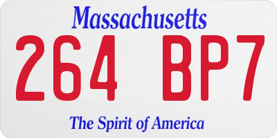 MA license plate 264BP7
