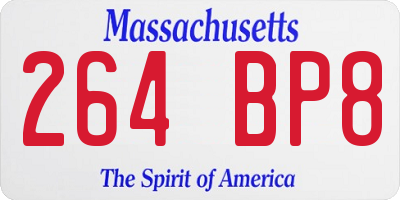 MA license plate 264BP8