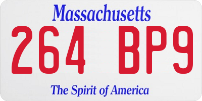MA license plate 264BP9