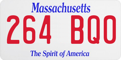 MA license plate 264BQ0