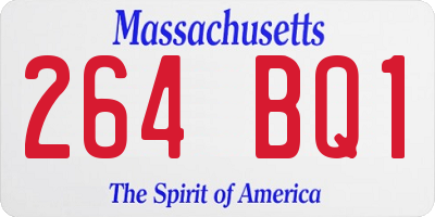MA license plate 264BQ1