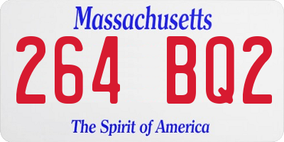 MA license plate 264BQ2