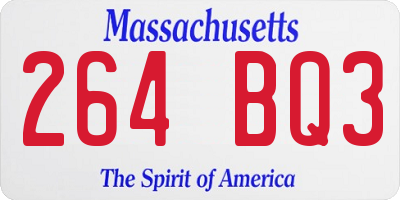 MA license plate 264BQ3