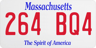 MA license plate 264BQ4
