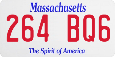 MA license plate 264BQ6