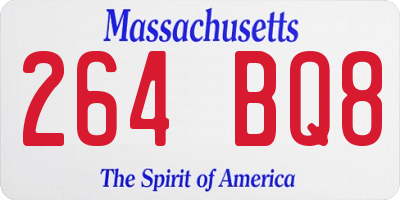 MA license plate 264BQ8