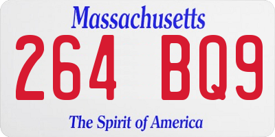 MA license plate 264BQ9