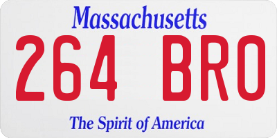 MA license plate 264BR0