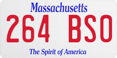 MA license plate 264BS0