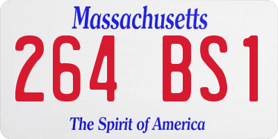 MA license plate 264BS1