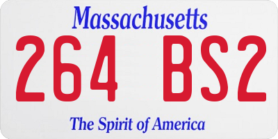 MA license plate 264BS2