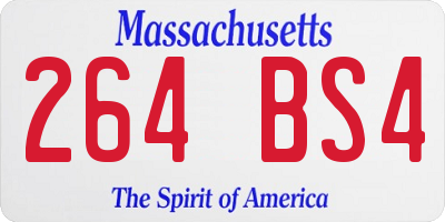 MA license plate 264BS4