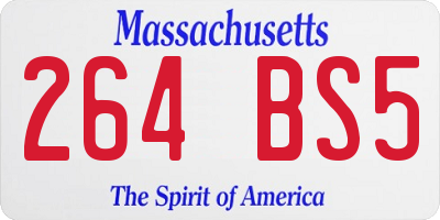 MA license plate 264BS5