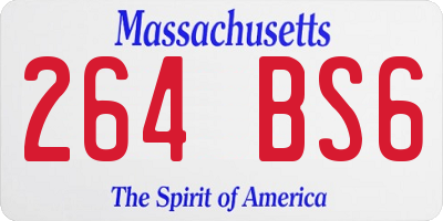 MA license plate 264BS6