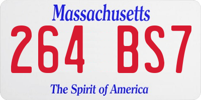 MA license plate 264BS7