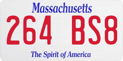 MA license plate 264BS8