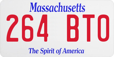 MA license plate 264BT0