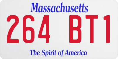 MA license plate 264BT1