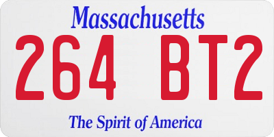 MA license plate 264BT2