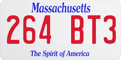 MA license plate 264BT3