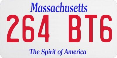 MA license plate 264BT6