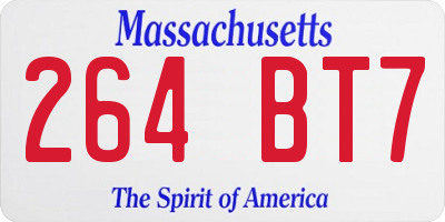MA license plate 264BT7