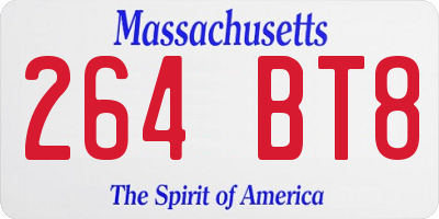 MA license plate 264BT8