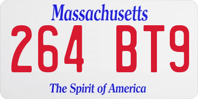 MA license plate 264BT9