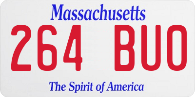 MA license plate 264BU0