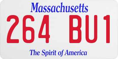 MA license plate 264BU1