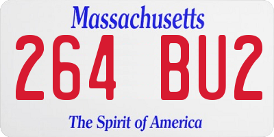 MA license plate 264BU2