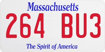 MA license plate 264BU3