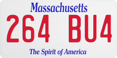 MA license plate 264BU4