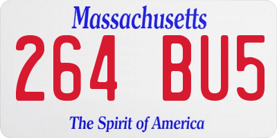 MA license plate 264BU5