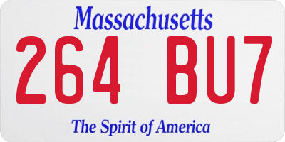MA license plate 264BU7