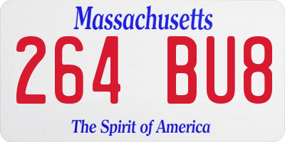 MA license plate 264BU8