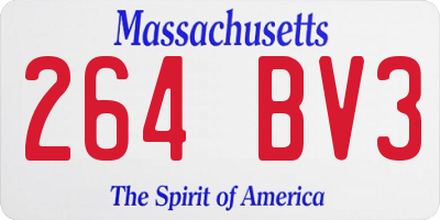 MA license plate 264BV3
