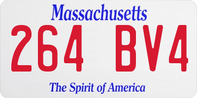 MA license plate 264BV4