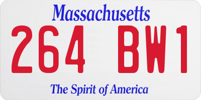 MA license plate 264BW1
