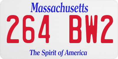 MA license plate 264BW2