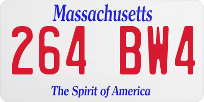 MA license plate 264BW4