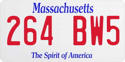 MA license plate 264BW5