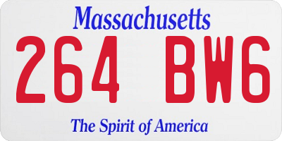 MA license plate 264BW6