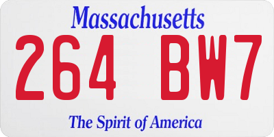 MA license plate 264BW7