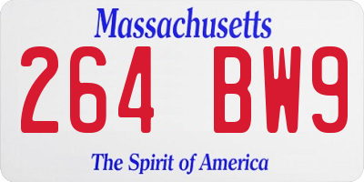 MA license plate 264BW9