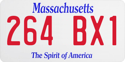 MA license plate 264BX1