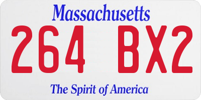 MA license plate 264BX2